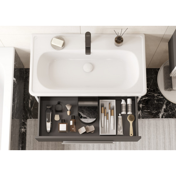 Тумба подвесная Aquaton Ар-Деко 806x453x450 серый кобальт (1.A280.4.01D.D8D.0)