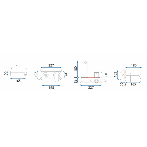 Смеситель для раковины скрытого монтажа REA Hyper gold (REA-B2060) Смеситель для раковины скрытого монтажа REA Hyper gold (REA-B2060)
