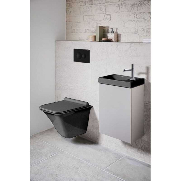 Клавиша смывная для инсталляции Loranto механическая, двойная, черный матовый (7313)