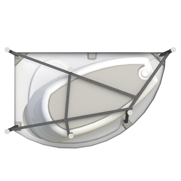 Ванна акриловая Радомир Варна 165*105 L, с каркасом (2-01-0-1-1-234)