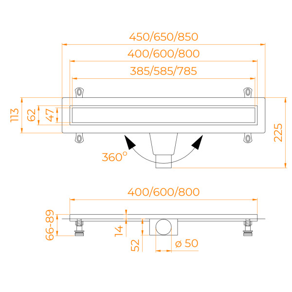 Душевой лоток RGW Drain Leo 600 золотой (60213160-06) Душевой лоток RGW Drain Leo 600 золотой (60213160-06)