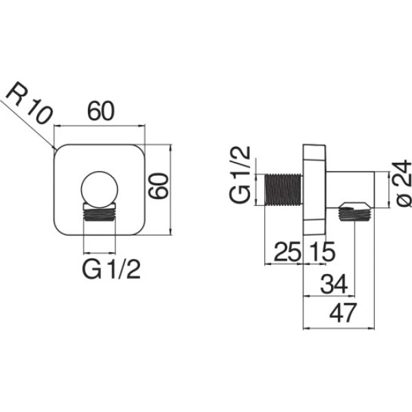 Шланговое подсоединение Nobili хром (AD150/14CR) Шланговое подсоединение Nobili хром (AD150/14CR)