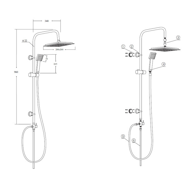 Душевой гарнитур Osgard Grunan хром (10070) Душевой гарнитур Osgard Grunan хром (10070)