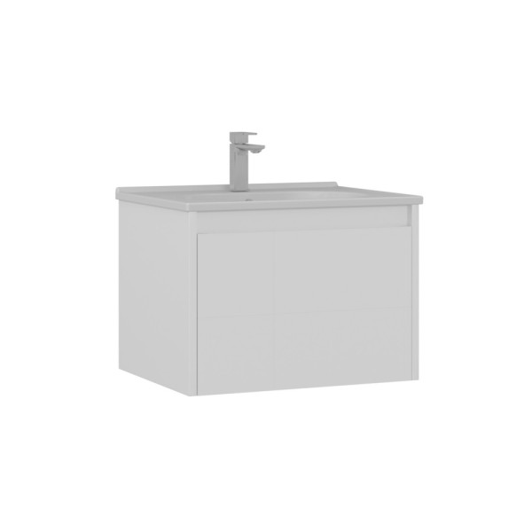Тумба подвесная Orka Likya 650x500x460 с раковиной белый матовый (5002494)