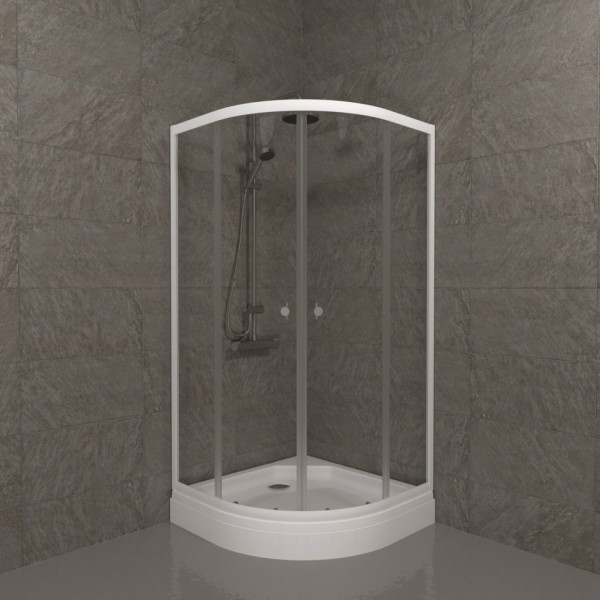 Душевое ограждение Triton Ультра 90x90 стекло прозрачное, профиль белый (DK322_1)