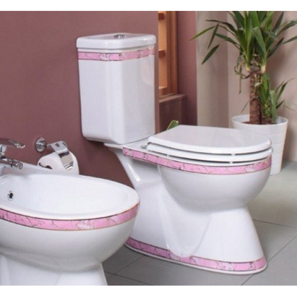 Бачок для унитаза Creavit Y.Goller белый/розовый (YG420.000M0)