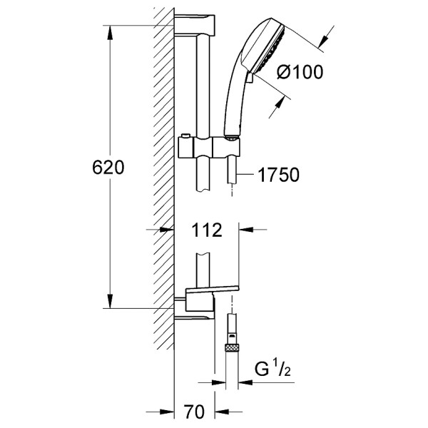 Душевой гарнитур Grohe Tempesta (хром)
