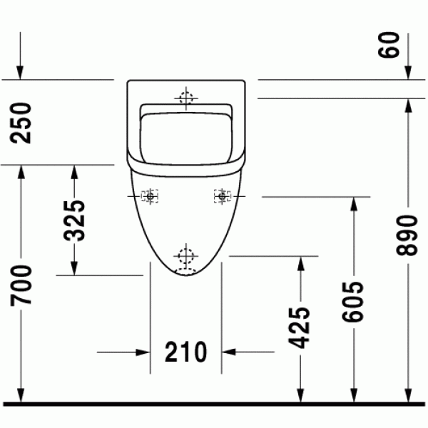 Писсуар подвесной Duravit Starck 3 350х350х575 (0821350000)