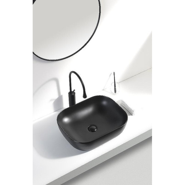 Раковина накладная Aquanet LAKE-1-MB 50х39,5х14,5 черная матовая (245829)