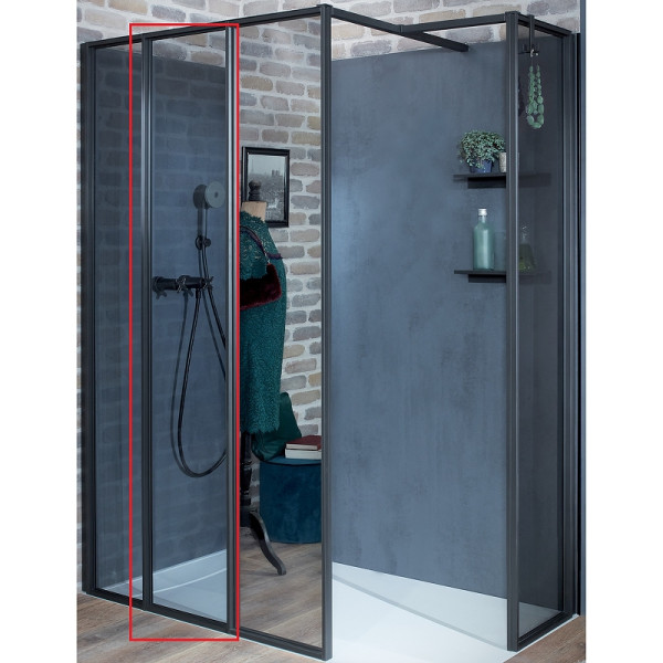 Душевое ограждение Jacob Delafon Nouvelle 47x200 стекло тонированное, профиль черный (E94WS40-VTG)