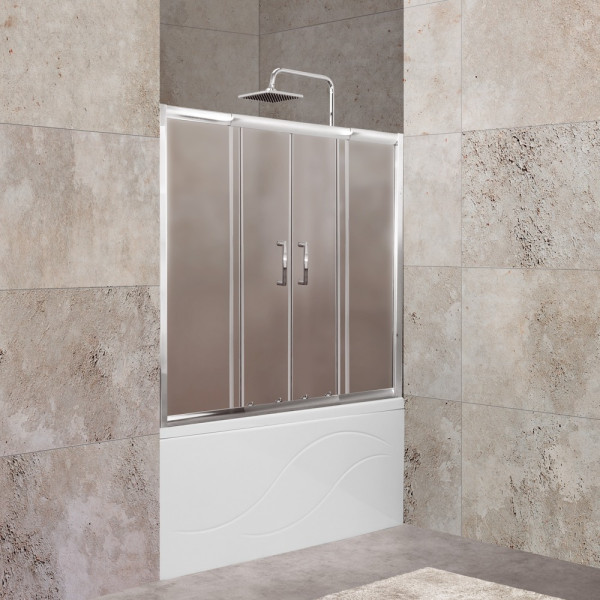Шторка душевая для ванны BelBagno UNIQUE 150x140 стекло матовое, профиль хром (UNIQUE-VF-2-150/180-140-P-Cr) Шторка душевая для ванны BelBagno UNIQUE 150x140 стекло матовое, профиль хром (UNIQUE-VF-2-150/180-140-P-Cr)