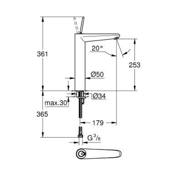 Смеситель для раковины Grohe Eurodisk Joystick (23428000)