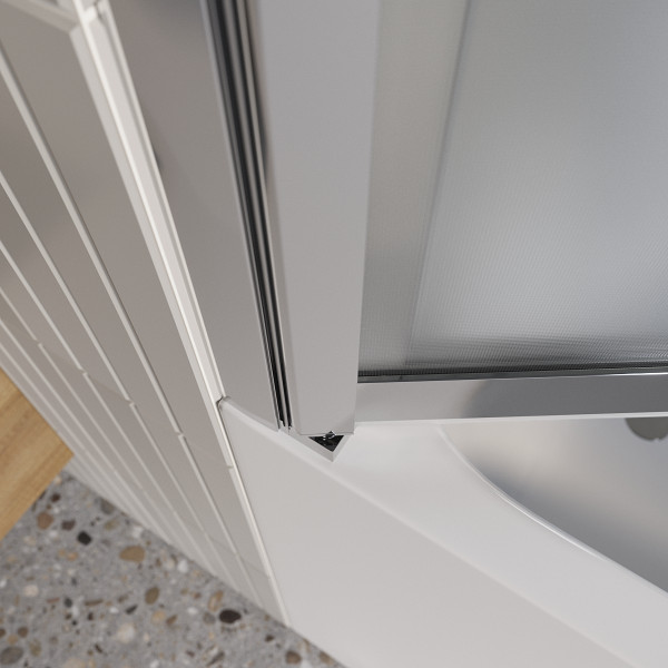 Шторка душевая для ванны BelBagno Luce 90x145 стекло матовое, профиль хром (LUCE-VF-11-90/145-P-Cr)