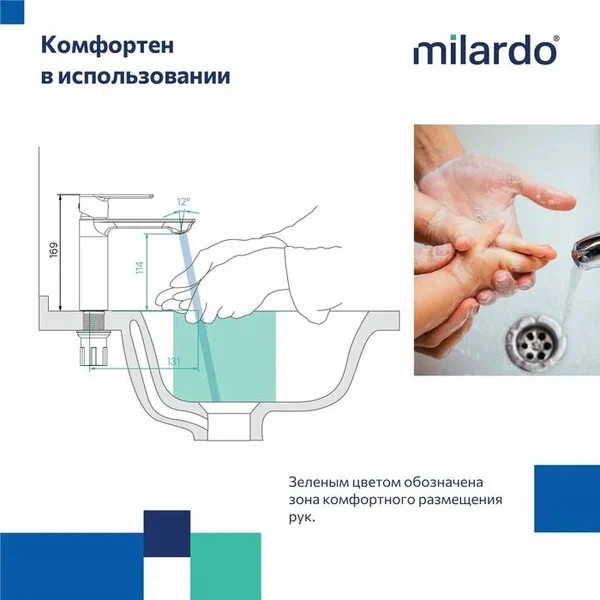 Смеситель для раковины Milardo Maze черный (MAZBL00M01)