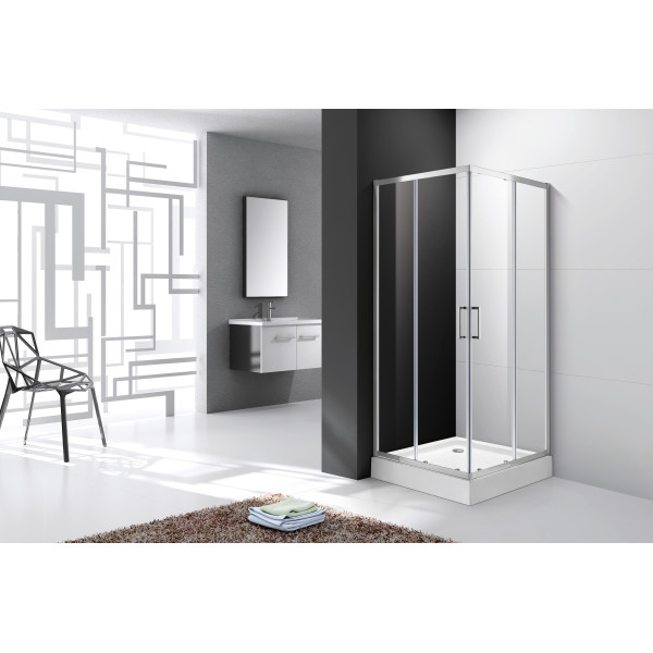 Душевой уголок Cezares Molveno 90x90x195 стекло прозрачное, профиль хром (MOLVENO-A-2-90-C-Cr-IV)