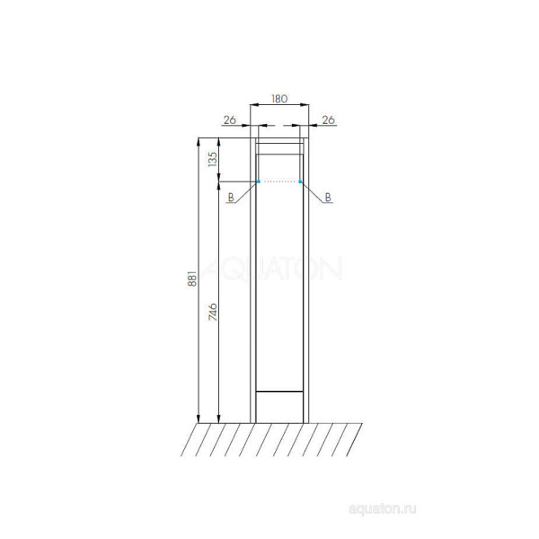 Тумба над стиральной машиной Aquaton 80x49,6x88,2 белая (1A23611LH010)