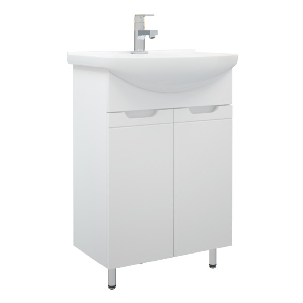 Тумба напольная Melodia Омега 60 (Элеганс 60) 2 двери белая (MFR80003WT)