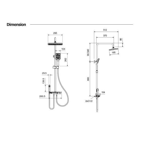 Душевая система Aquatek Поларис хром (AQ3040CR)