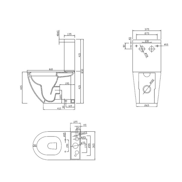 Чаша унитаза Cezares Stylus белая (CZR-152-CPR)