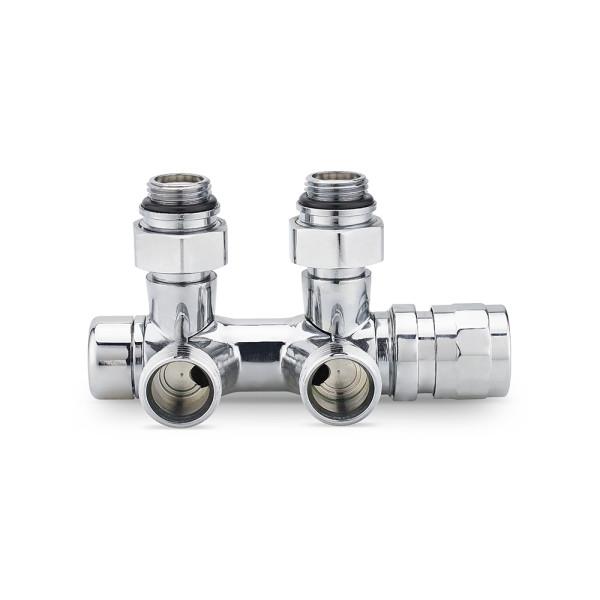 Фитинг двойной термостатический 1/2"х3/4"(18)ЕК универсальный Varmega VMDV25 (хром) (VMDV25-400415)