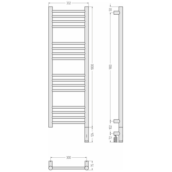 Полотенцесушитель электрический Сунержа Богема 3.1 прямая 1000x300 провод справа матовый белый (30-6005-1030) Полотенцесушитель электрический Сунержа Богема 3.1 прямая 1000x300 провод справа матовый белый (30-6005-1030)