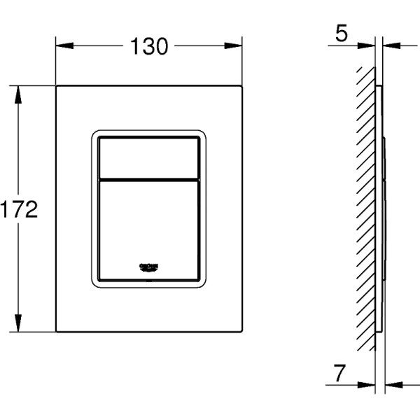 Клавиша смывная Grohe Skate Cosmopolitan для унитаза размер S хром (37535000) Клавиша смывная Grohe Skate Cosmopolitan для унитаза размер S хром (37535000)