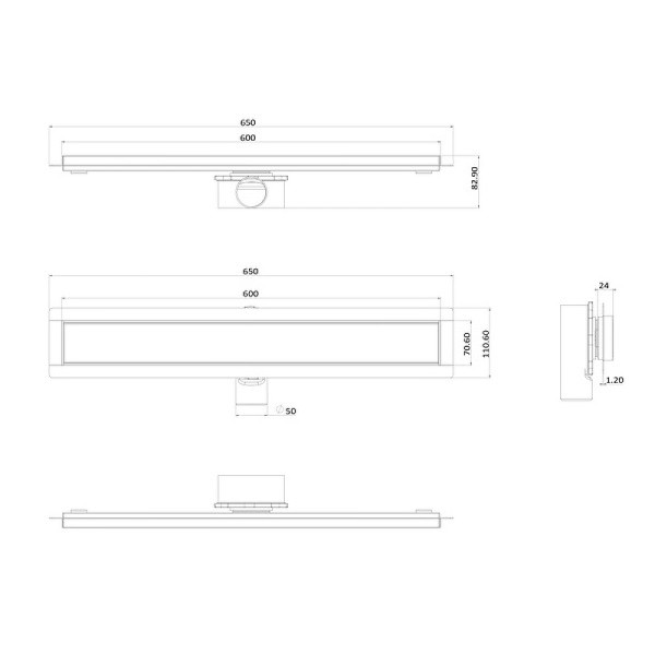 Душевой лоток ALMAes Laguna 60 с белой решеткой (LG60WH)