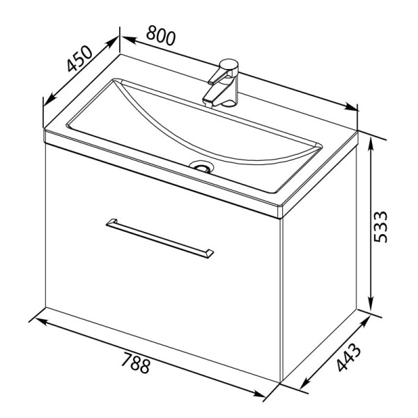 Тумба под раковину Aquanet Порто 80 443х788х533 белая (195731) Тумба под раковину Aquanet Порто 80 443х788х533 белая (195731)