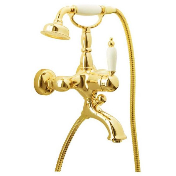 Смеситель для ванны и душа Boheme с душевым гарнитуром белый (283) Смеситель для ванны и душа Boheme с душевым гарнитуром белый (283)