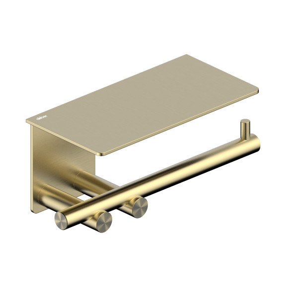 Бумагодержатель с полкой Abber Osten 316 золото брашированное (AA1830BG)