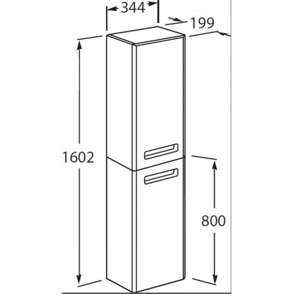 Пенал напольный Roca The Gap Original 344x199x1602 белый глянцевый (Z.RU93.0.288.4)