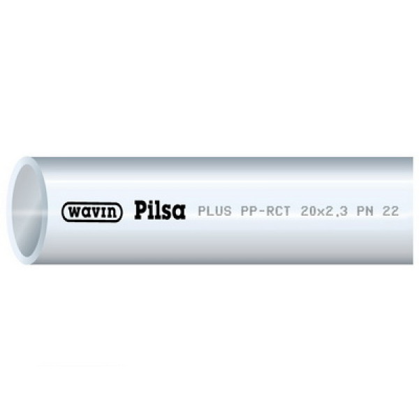 Труба PP-RCT Pilsa PLUS 20*2,3 в штанге PN 22  "Pilsa" (белая) (85053)