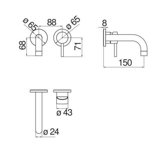 Смеситель для раковины Nobili Live внешняя часть хром (LV00199CR)