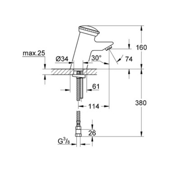 Смеситель для раковины Grohe Contromix Public (36109000)