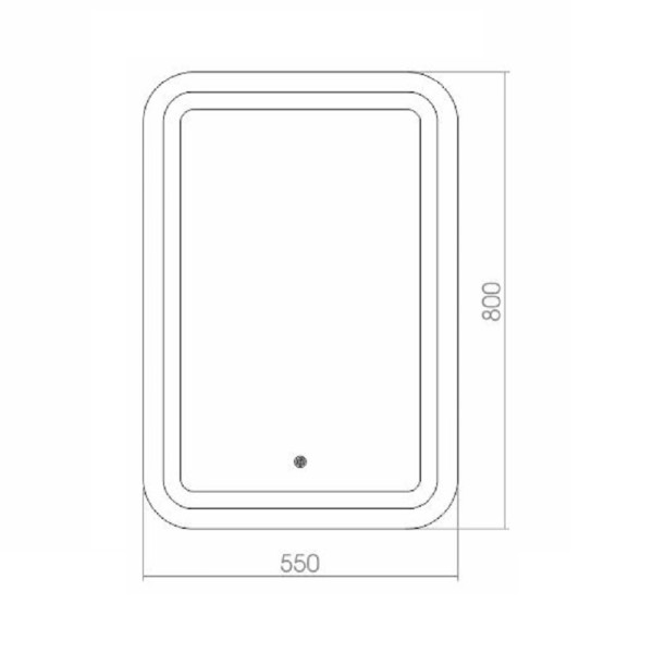 Зеркало Azario Мальта 550х800 LED-подсветка с диммером, сенсорный выключатель (ФР-00000941)