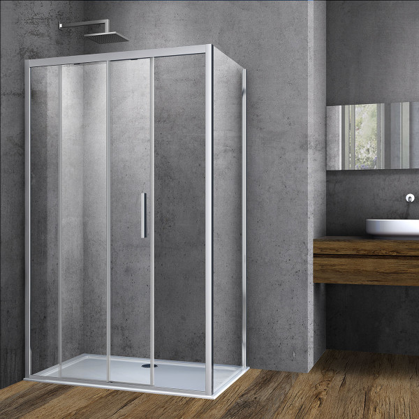 Душевой уголок Vincea Soft VSR-3SO 1500х1000x1950 стекло прозрачное, профиль хром (VSR-3SO1015CL)