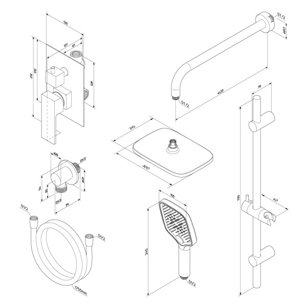 Душевая система Damixa Gala с душевым набором хром (953530000)