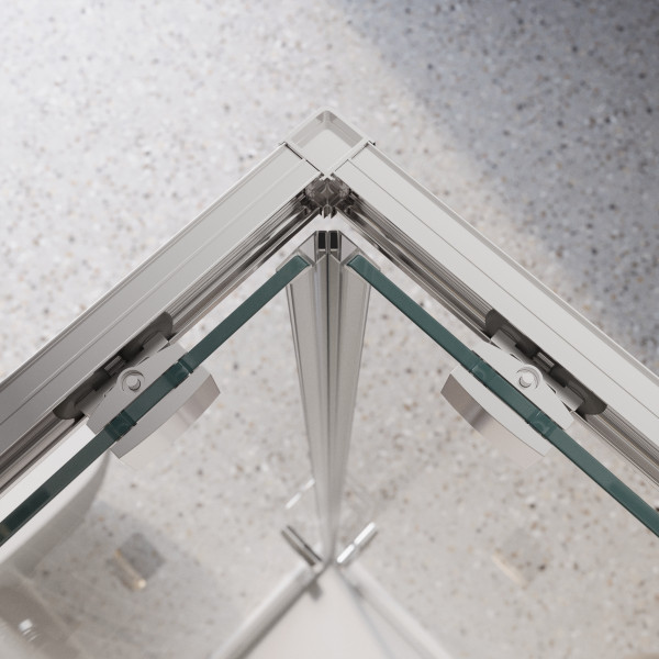 Душевой уголок BelBagno Luce 140x1150x195 стекло прозрачное, профиль хром (LUCE-AH-22-140/115-C-Cr)