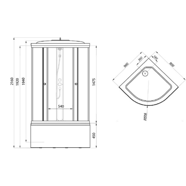 Душевая кабина Triton Лайт Б 90х90 стекло градиент ДН4