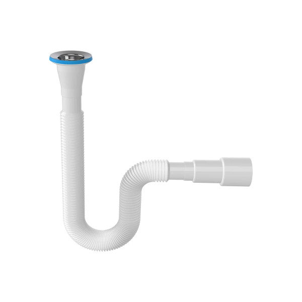 Сифон 32 мм. гофрированный с выпуском 1 1/4"(64 мм.)х40/50 Nova (750 мм.) не разборный (1209)