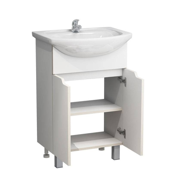 Тумба напольная Melodia Гамма 60 (Уют 60) ЛДСП белая (в разборе) (MFR23128WT)