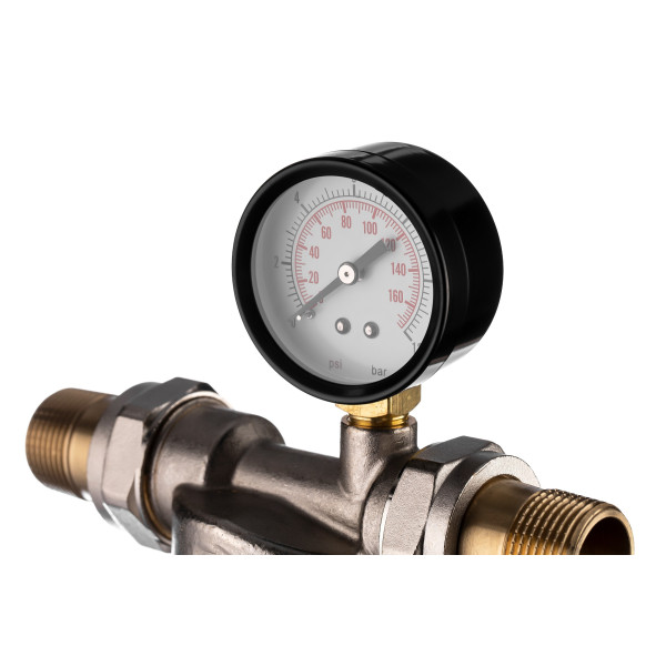 Фильтр с манометром самоочищающийся Гейзер-Бастион 112 3/4" (прозрачный корпус, со сгонами) (32671) Фильтр с манометром самоочищающийся Гейзер-Бастион 112 3/4" (прозрачный корпус, со сгонами) (32671)