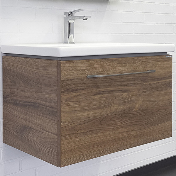 Тумба подвесная с раковиной Comforty Томари 700x450x480 дуб темно-коричневый (00-00001279) Тумба подвесная с раковиной Comforty Томари 700x450x480 дуб темно-коричневый (00-00001279)