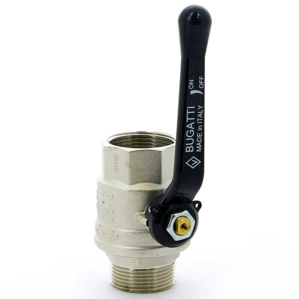 Кран Bugatti 1 1/4" ВН шаровый Oregon 305 (черная ручка) (03050080)