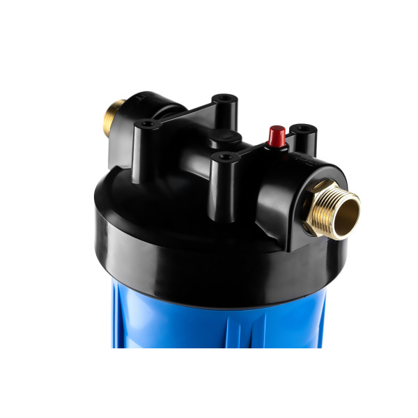 Фильтр колбовый Гейзер Джамбо 1" 10BB с латунными вставками (синий, для холодной воды) (32024)