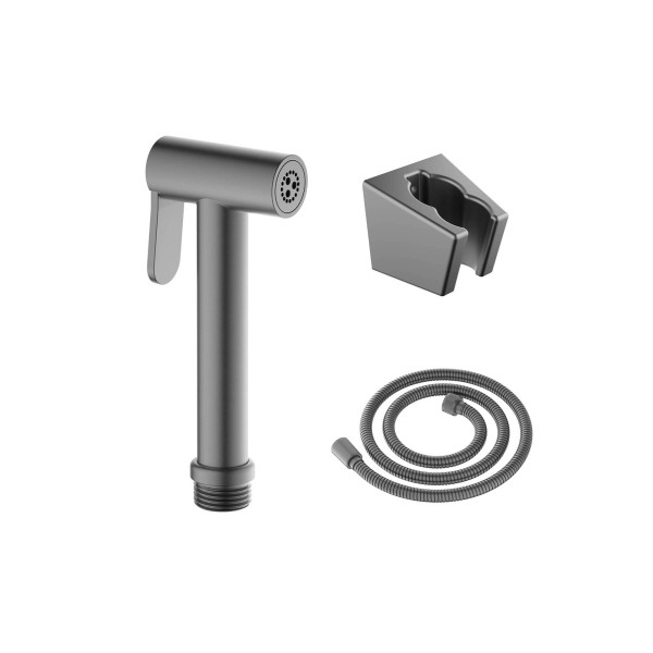 Лейка гигиеническая со шлангом Aquatek 120 см и держателем, черный хром (AQ2054BGM)