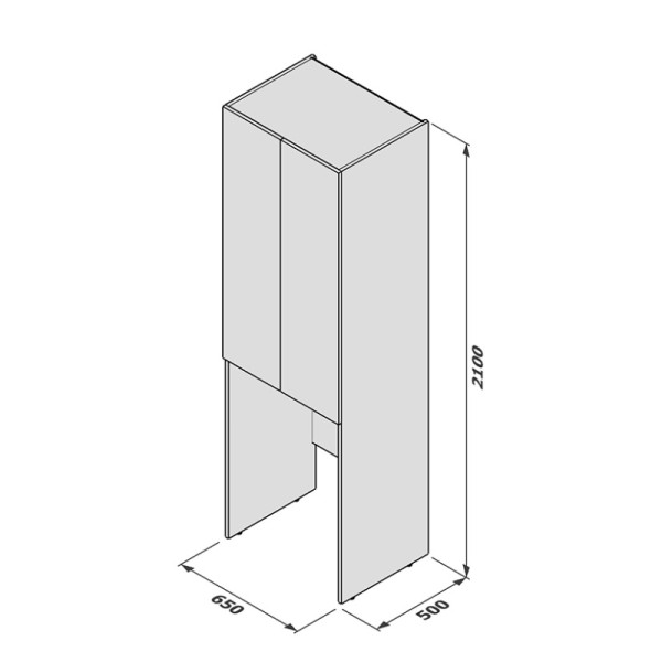 Стеллаж Melodia Универсал 2 дверцы 65 белый (из 2 частей) (MFR80058WT)
