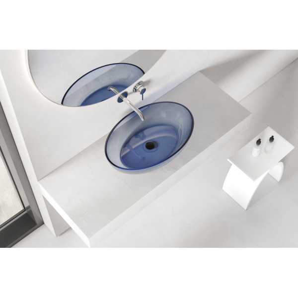 Раковина накладная Kristall 60x40x13 синий (AT2801Saphir)