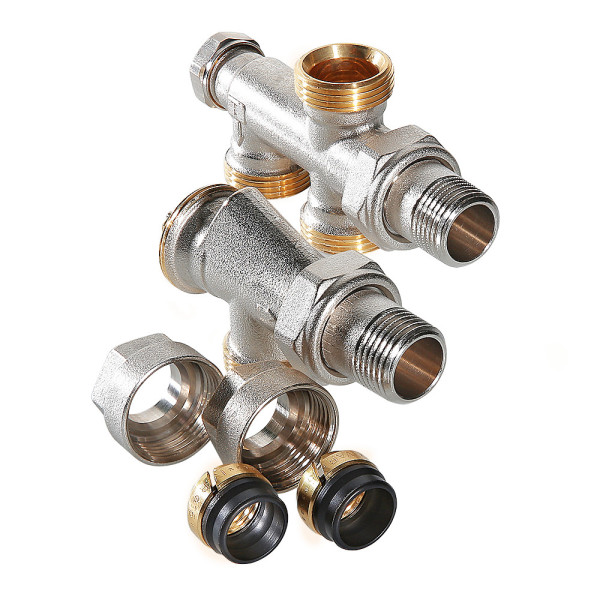 Комплект бокового подключения радиаторов 1/2"*3/4"(18) евроконус, 100% Valtec VT.225K.N (для двухтрубных систем)  (VT.225K.N.E04100)