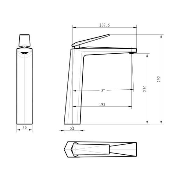 Смеситель для раковины Boheme Venturo черный (372-SGM)